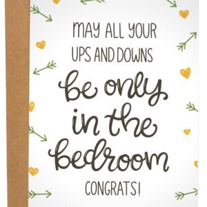 Sleazy Greetings Funny Wedding Card For Her Engaged Bachelorette Party Bridal Shower,Adult Inappropriate Engagement Card,5x7 Inch Funny Engagement Card From Friend,Ups And Downs Be Only In The