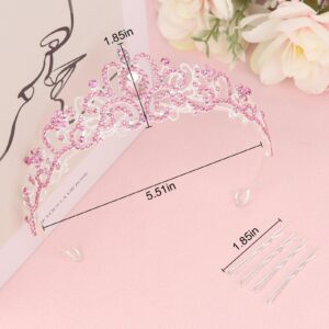 CIEHER Pink Tiara Princess Crown Queen Crown Crystal Crowns for Women Crown for Birthday Prom Party Halloween Costume Cosplay, Princess Party Decorations