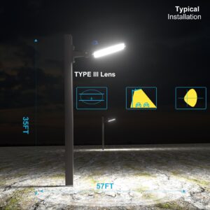 240W(240x1W) LED Parking Lot Lights 36000Lm 5000K Adjustable Arm Mount LED Pole Lights Outdoor with Dusk to Dawn for Outdoor Parking Lot-4Pack (Coverage: 66~88Ft at Height:30~40Ft)