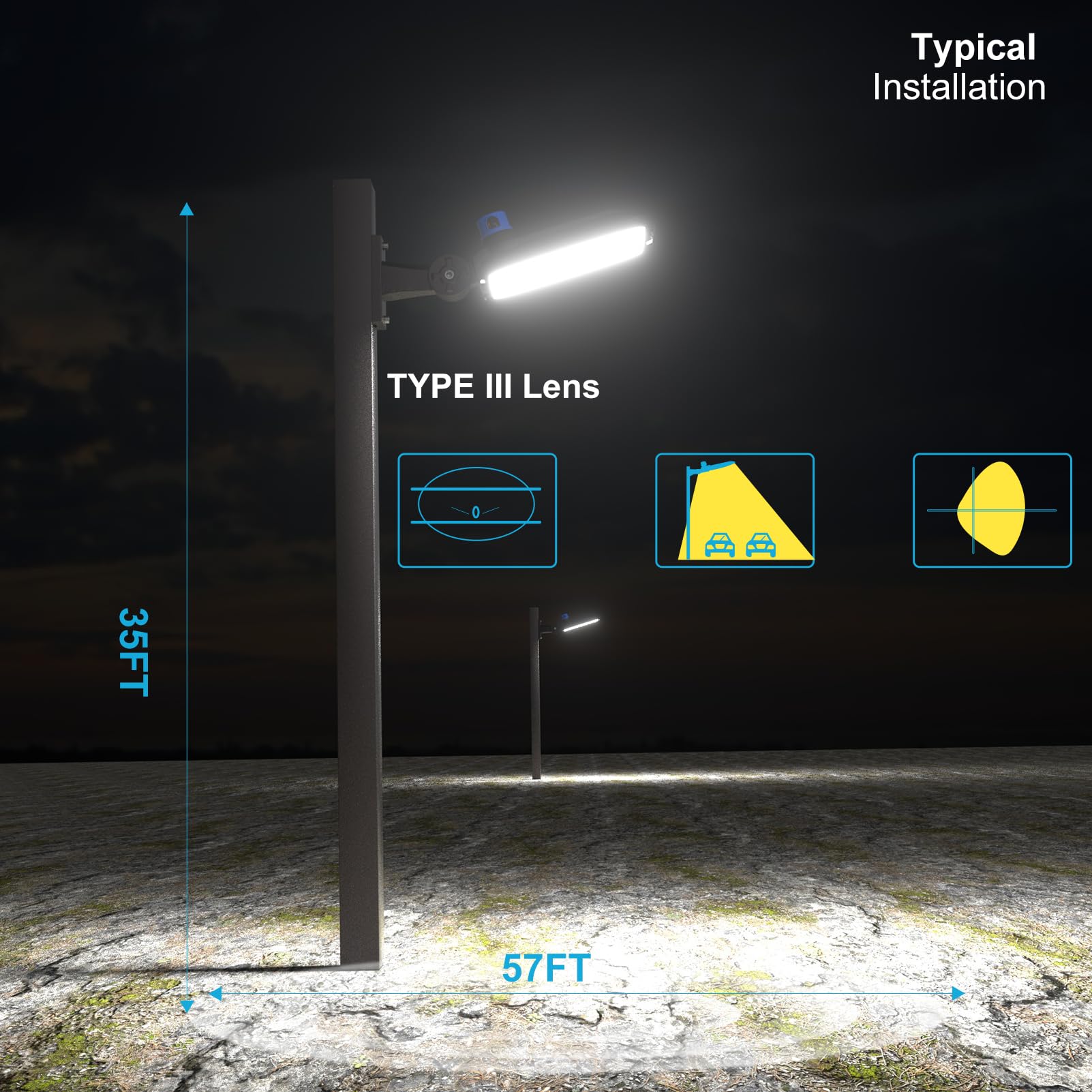 240W(240x1W) LED Parking Lot Lights 36000Lm 5000K Adjustable Arm Mount LED Pole Lights Outdoor with Dusk to Dawn for Outdoor Parking Lot-4Pack (Coverage: 66~88Ft at Height:30~40Ft)