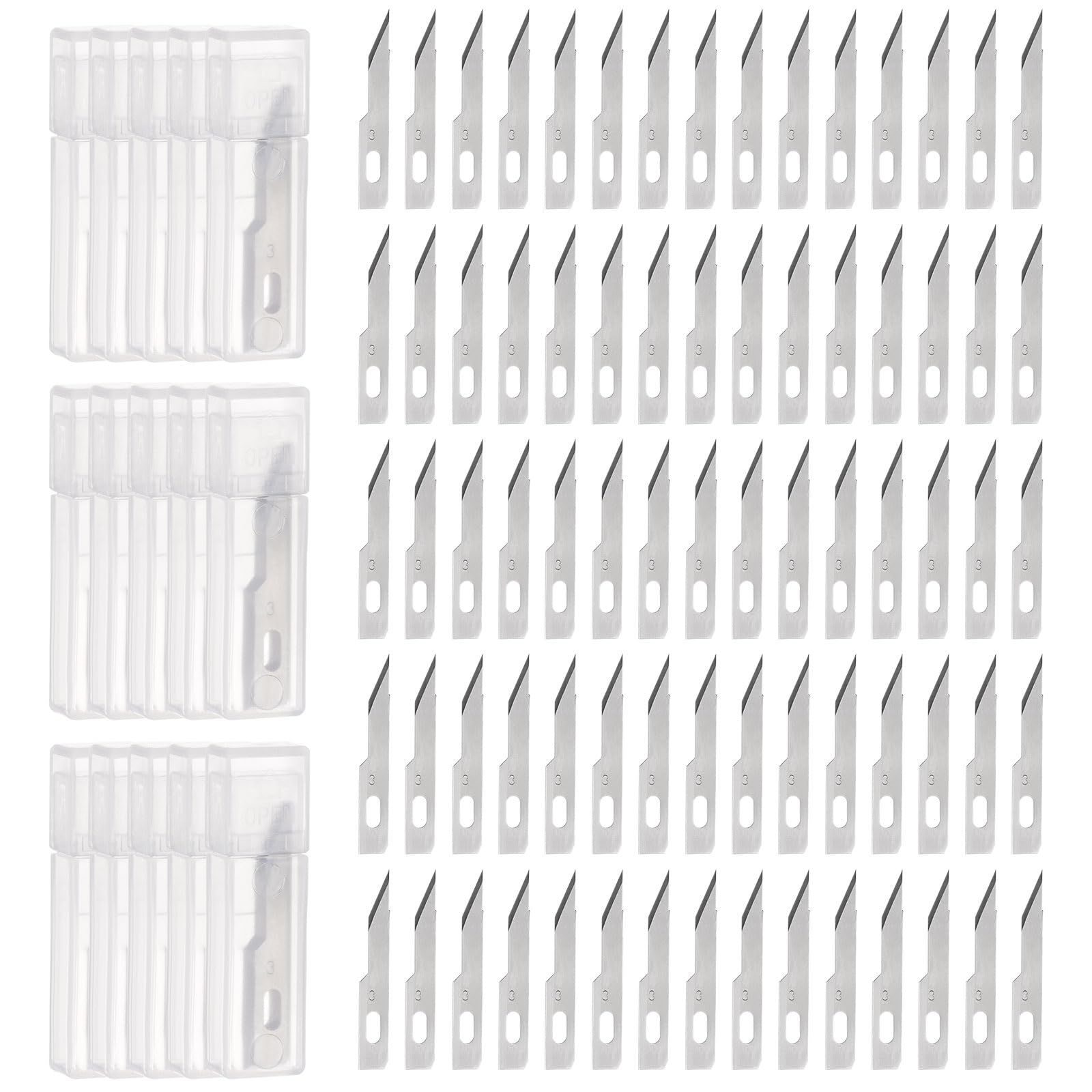 HARFINGTON 40pcs Exacto Knife Blades #3 Hobby Knife Replacement Blades Spare Precision Exacto Blades Hobby Knife Blade Refills for DIY, Art, Cutting, Carving, Scrapbooking, Stencil