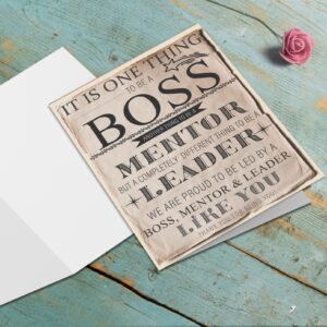 Qiliji Retro Boss Birthday Card for Men Women, Funny Bosses Day Gift, Big Boss's Day Card, Jumbo Boss Birthday Card, Appreciation Card for Boss Leader Mentor, Thank You for Being You