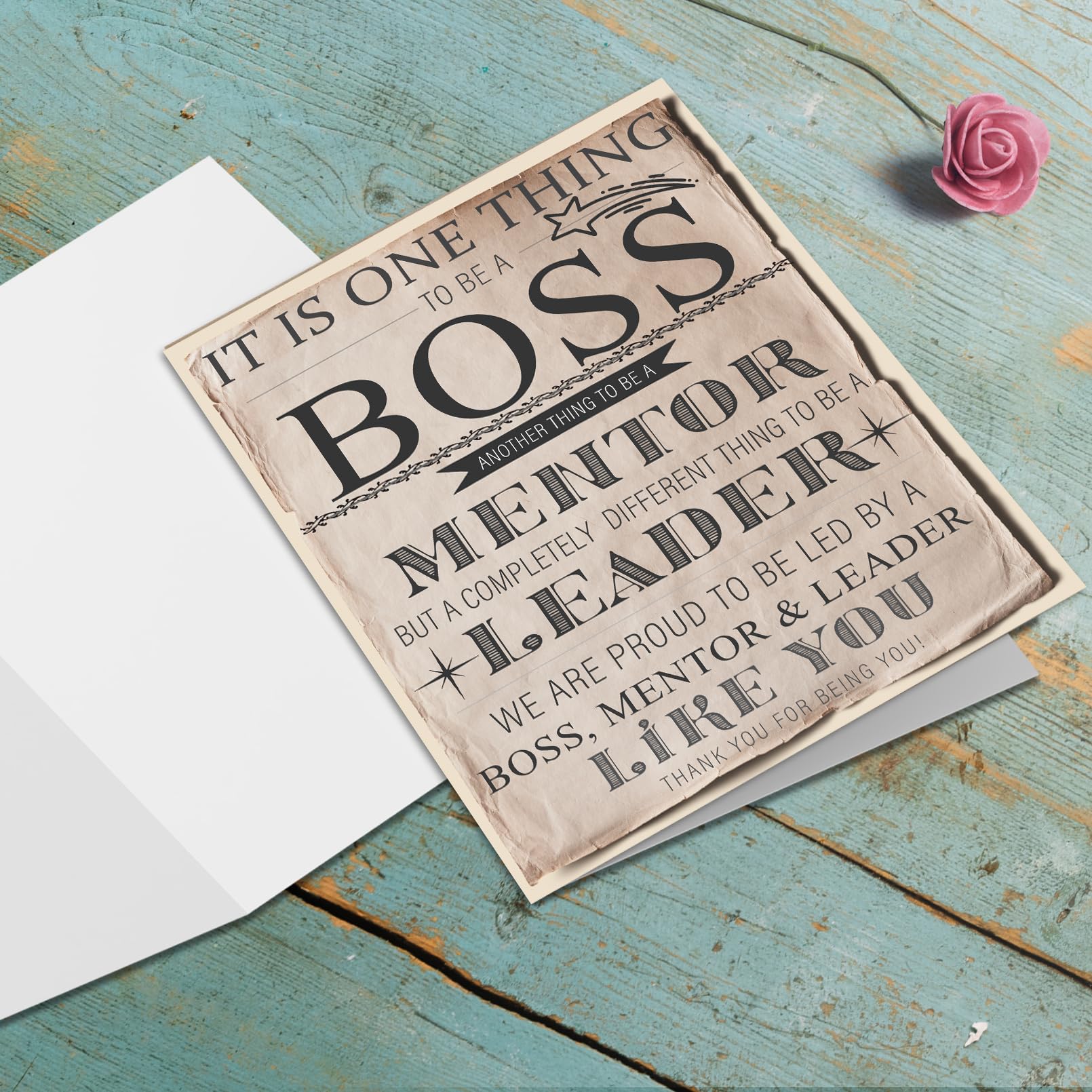 Qiliji Retro Boss Birthday Card for Men Women, Funny Bosses Day Gift, Big Boss's Day Card, Jumbo Boss Birthday Card, Appreciation Card for Boss Leader Mentor, Thank You for Being You