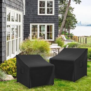 Richwon Outdoor Swivel Chair Covers Waterproof, Outdoor Rocking Chair Covers 2 Pack, Patio Chair Covers for Outdoor Furniture Fits up to 31.5W x 33.5D x 36H inches, Black