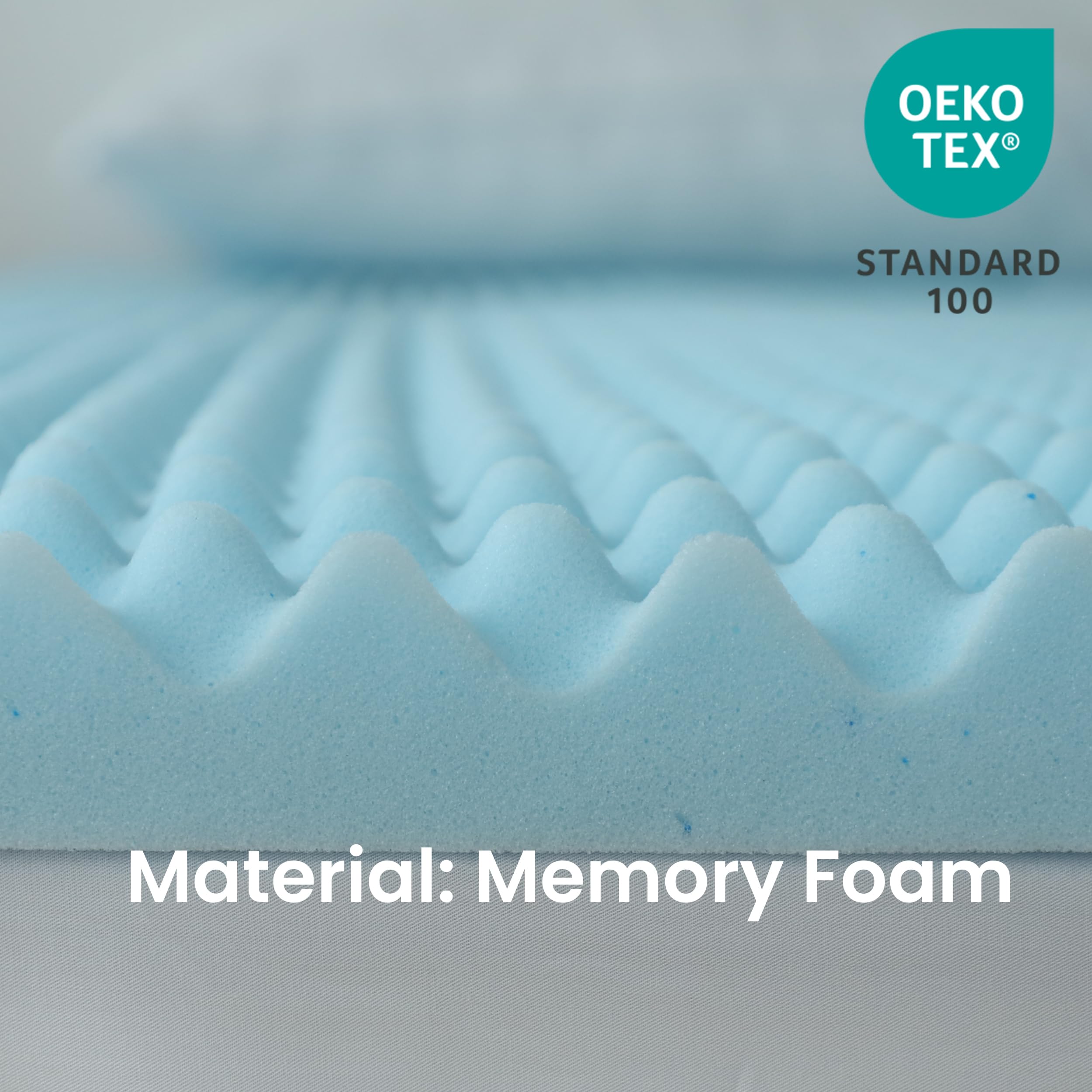 Simple&Opulence 2 Inch Egg Crate Memory Foam Mattress Topper, Convoluted Foam for Promote Airflow and Relieve Pressure Points - King Size