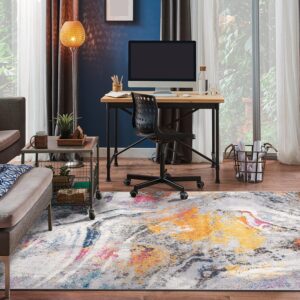 Rugshop Distressed Contemporary Abstract Watercolor Stain Resistant Soft Area Rug 5' x 7' Multi