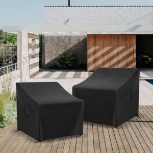 Richwon Outdoor Swivel Chair Covers Waterproof, Outdoor Rocking Chair Covers 2 Pack, Patio Chair Covers for Outdoor Furniture Fits up to 31.5W x 33.5D x 36H inches, Black