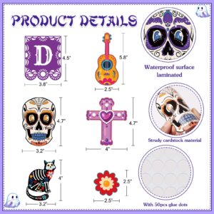 WhatSign Day of The Dead Decorations Halloween Cutouts Sugar Skull Decor Cutout Dia De Los Muertos Halloween Paper Decorations Cutouts Classroom Bulletin Board Halloween Day of The Dead Party Supplies