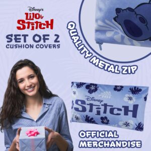 Disney Stitch Cushion Covers - Set of 2 Home Decor 50 x 30cm and 35 x 35cm Women Teenagers Kids Cushions - Stitch Gifts (Blue Stitch)