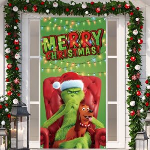 Christmas Door Cover Merry Christmas Font Porch Sign Winter New Year Xmas Christmas Decorations and Supplies for Home Party