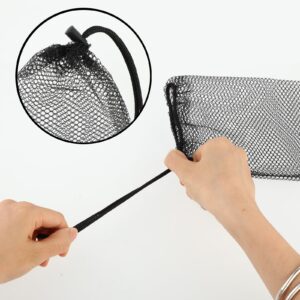 5 Pcs Small Mesh Bags, Small Mesh Drawstring Bag Storage Bag Laundry Mesh Bags for Gifts Scallop Bags Mesh with Cord Lock Closure for Kitchen Jewelry Toys Gifts Wedding (Black,5.9 X 7.8 Inch) (5)