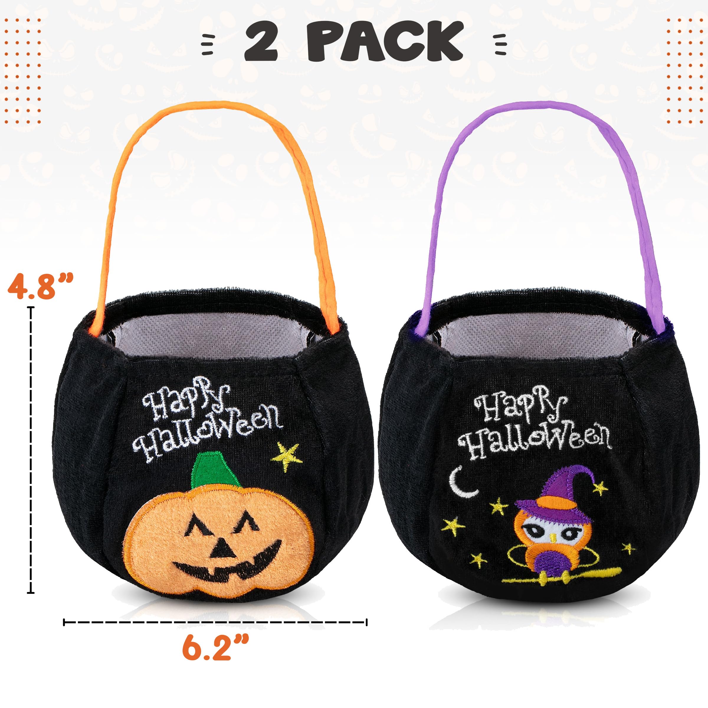 Mr. Pen- Mini Halloween Candy Bucket, 2 Pack, Halloween Bucket, Halloween Trick or Treat Bucket, Halloween Trick or Treat Bags, Halloween Bags for Trick or Treat, Halloween Buckets for Trick or Treat