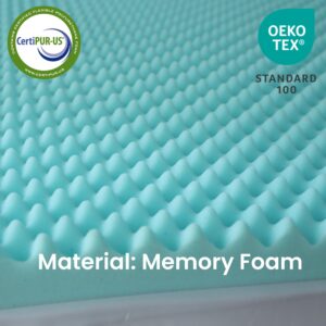 Simple&Opulence 3 Inch Egg Crate Memory Foam Mattress Topper, Cooling Gel Mattress Pad, Convoluted Foam for Promote Airflow and Relieve Pressure Points, CertiPUR-US Certified - Full Size