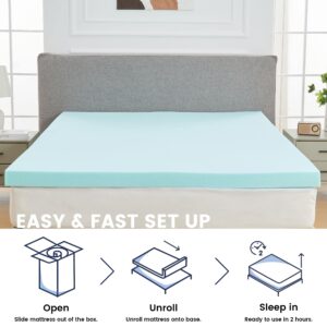 Simple&Opulence 3 Inch Memory Foam Mattress Topper, Cooling Gel Infused Mattress Pad for Back Pain Relief，Ventilated and Breathable, CertiPUR-US Certified - Full Size