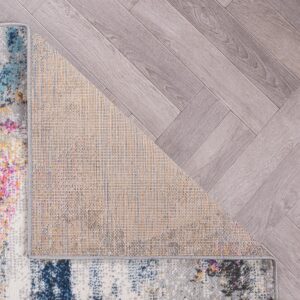 Rugshop Distressed Contemporary Abstract Watercolor Stain Resistant Soft Area Rug 5' x 7' Multi