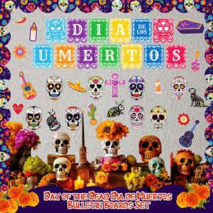 WhatSign Day of The Dead Decorations Halloween Cutouts Sugar Skull Decor Cutout Dia De Los Muertos Halloween Paper Decorations Cutouts Classroom Bulletin Board Halloween Day of The Dead Party Supplies