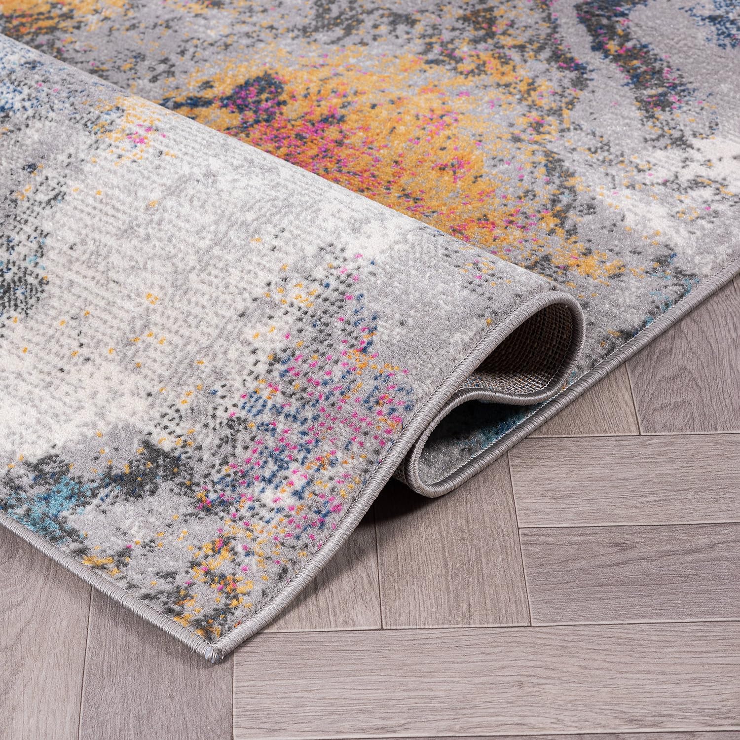 Rugshop Distressed Contemporary Abstract Watercolor Stain Resistant Soft Area Rug 5' x 7' Multi