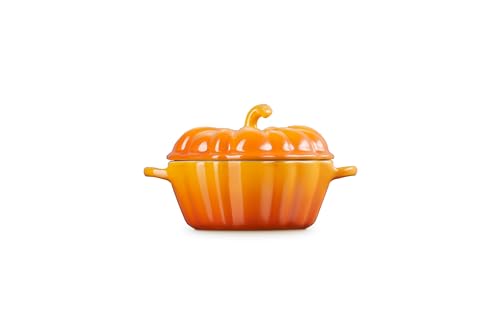 Le Creuset Stoneware Figural Pumpkin Petite Cocotte, 12 oz., Persimmon