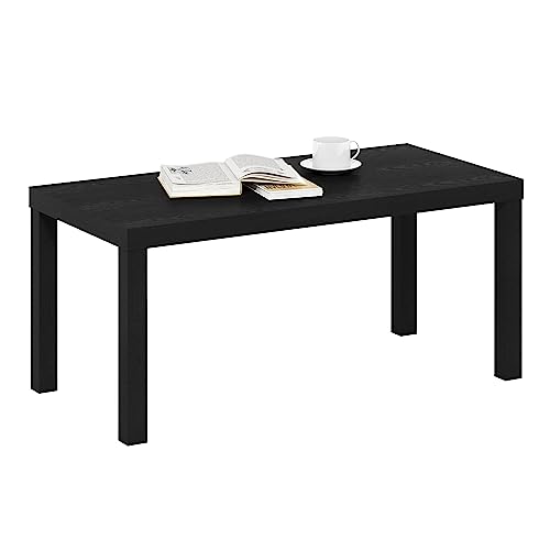 Furinno Classic Simple Coffee Table for Living Room, 38.98 (W) x 17.52 (H) x 18.9 (D) Inches, Black