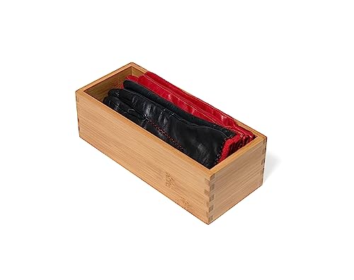 Lipper International Bamboo Wood Utensil Holder Storage Box for Cooking Tools, Makeup, or Office Supplies, 4" x 9 1/4" x 3"