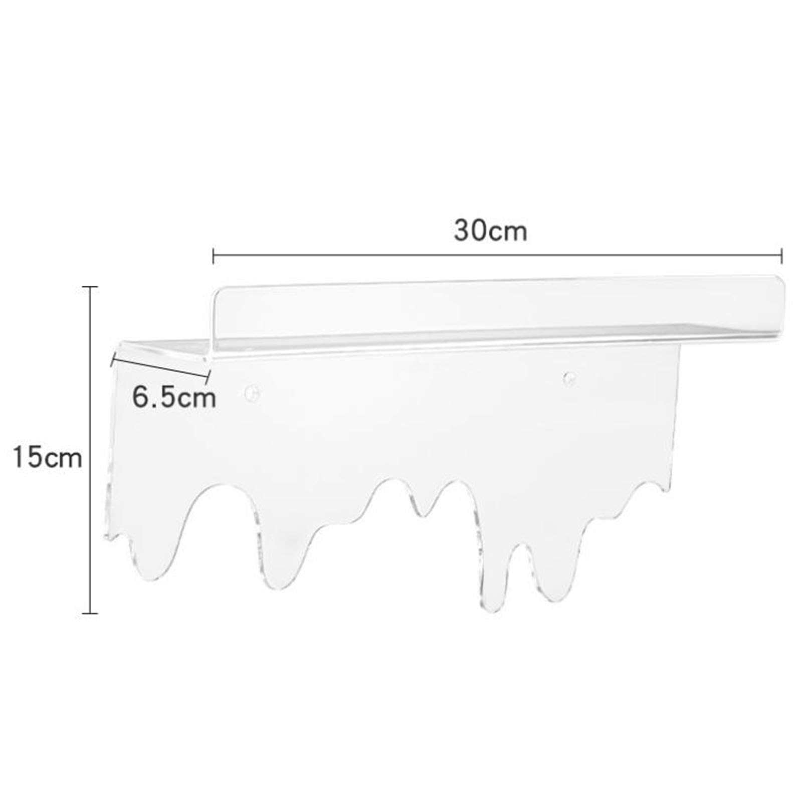 Leefasy Acrylic Floating Wall Ledge Shelf, Wall Mounted Bookshelf, Invisible Spice Rack, Clear Bathroom Storage Shelves Display,Hanging Shelves for Wall Storage - Flowing Water