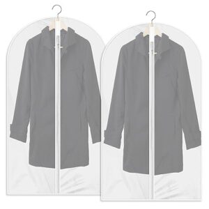 garment bags for hanging clothes, 2 pcs dust-proof clothes cover bag clear garment bag breathable coat protector zippered garment covers suit bags for closet storage and travel, 24'' x 40''