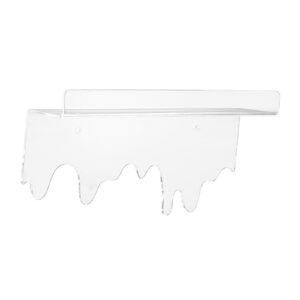 Leefasy Acrylic Floating Wall Ledge Shelf, Wall Mounted Bookshelf, Invisible Spice Rack, Clear Bathroom Storage Shelves Display,Hanging Shelves for Wall Storage - Flowing Water