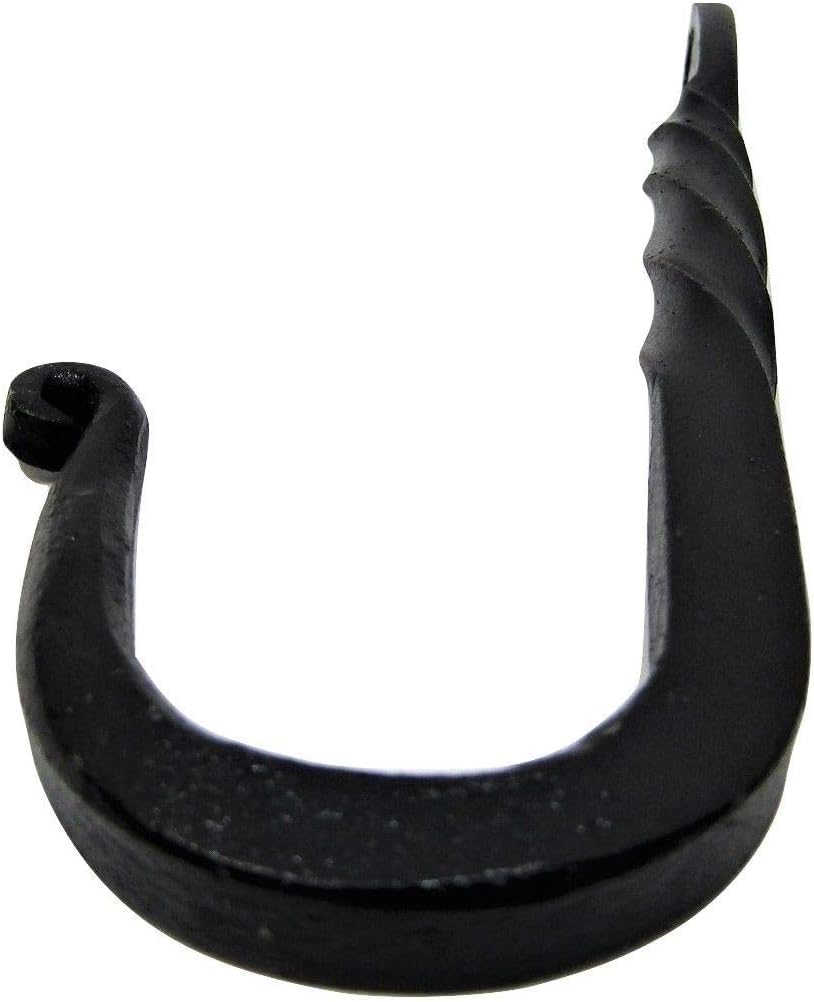 Black Antique Style Heavy Duty 5" Wrought Iron Forged Colonial Twisted Coat Hook