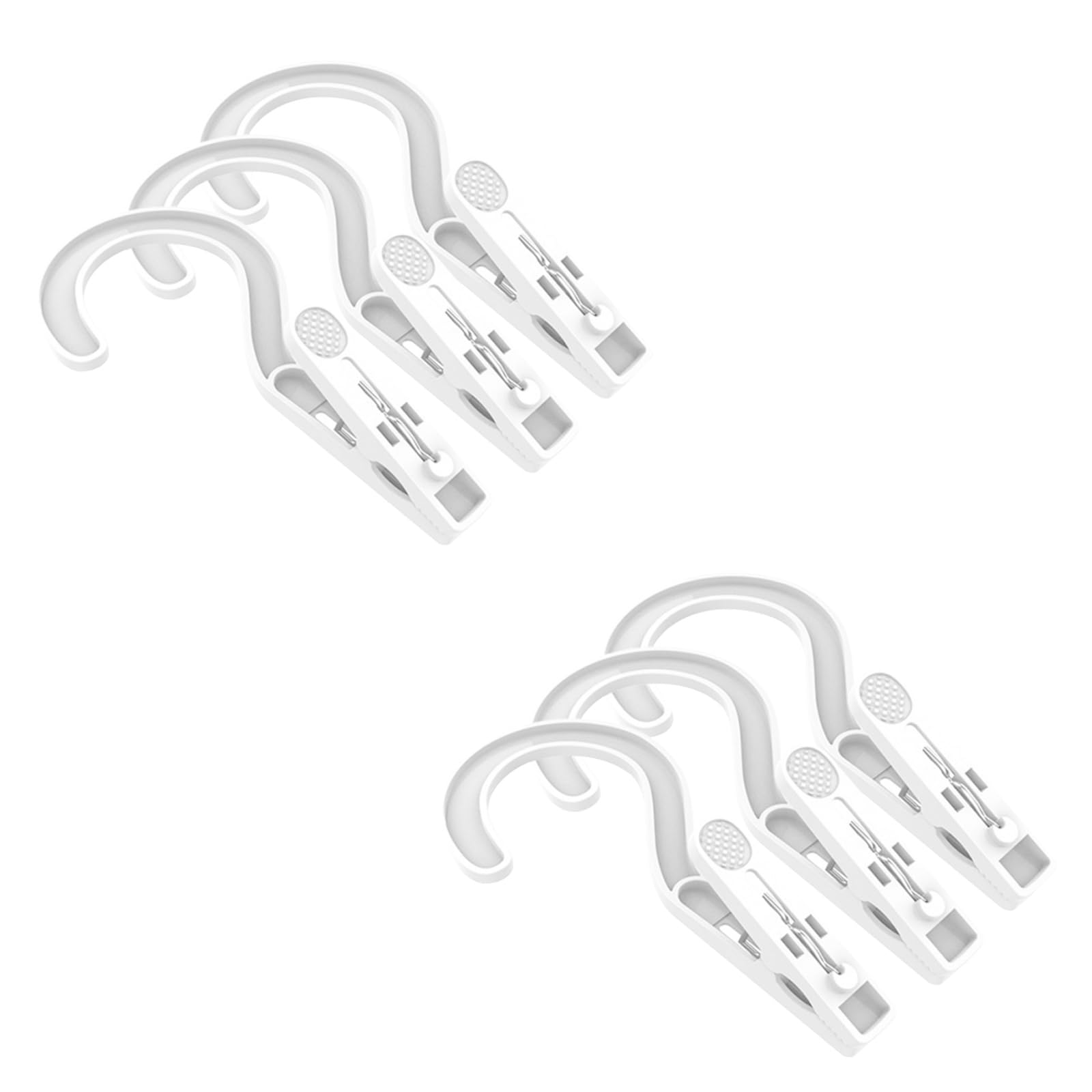 6Pcs Laundry Hooks Boot Hangers - Portable White Plastic Clothes Pins Hanger Clips for Drying Clothes - Versatile Hooks for Laundry, Boots, and More