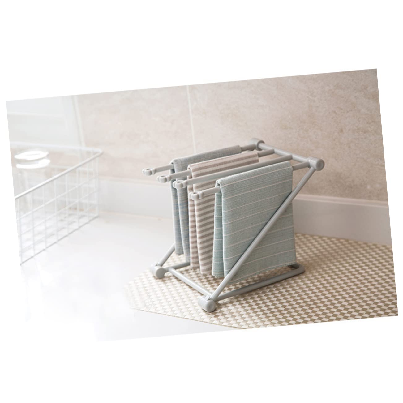 3pcs Cup Rack Vertical Towel Rack Foldable Towel Holder Kitchen Cloth Rack