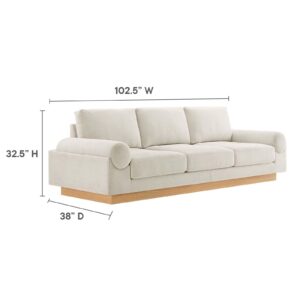 Modway EEI-6401-IVO Oasis Upholstered Fabric Sofa, Ivory