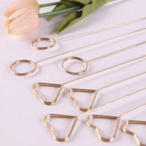 (20PAC) wire floral seat card holder Pick 13 "gold photo holder Memento Wedding Birthday party, love