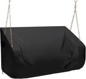 porch swing cover 73 inch water-resistant 600d oxford hanging outdoor swing cover all weather protected swing covers for outdoor furniture (73x28x(35-28) inch (black))