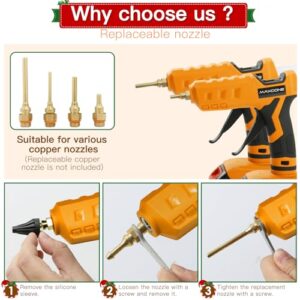 Cordless Hot Glue Gun 100W for dewalt 20V Battery Handheld Wireless Power Glue Gun Full Size with 12pcs Glue Sticks(0.43") for Art DIY Craft Home Repair School(Battery Not Included)