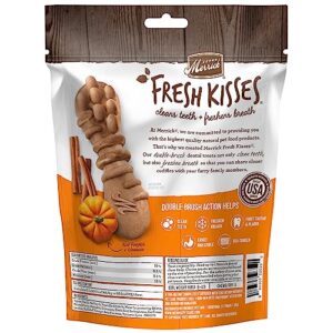 Merrick Fresh Kisses Natural Dental Chews, Treats Infused with Pumpkin and Cinnamon for Tiny Dogs 5-15 Lbs - 9 oz. Pouch