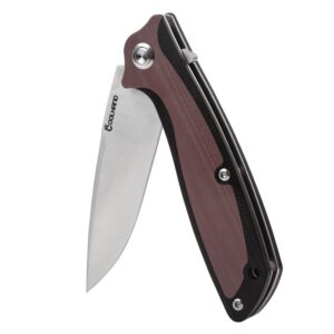 Cool Hand EDC Folding Knife with Clip, 4.6" Closed Ball Bearing Flipper Pocket Knives with Liner Lock, D2 Blade with Two-tone Micarta Handle