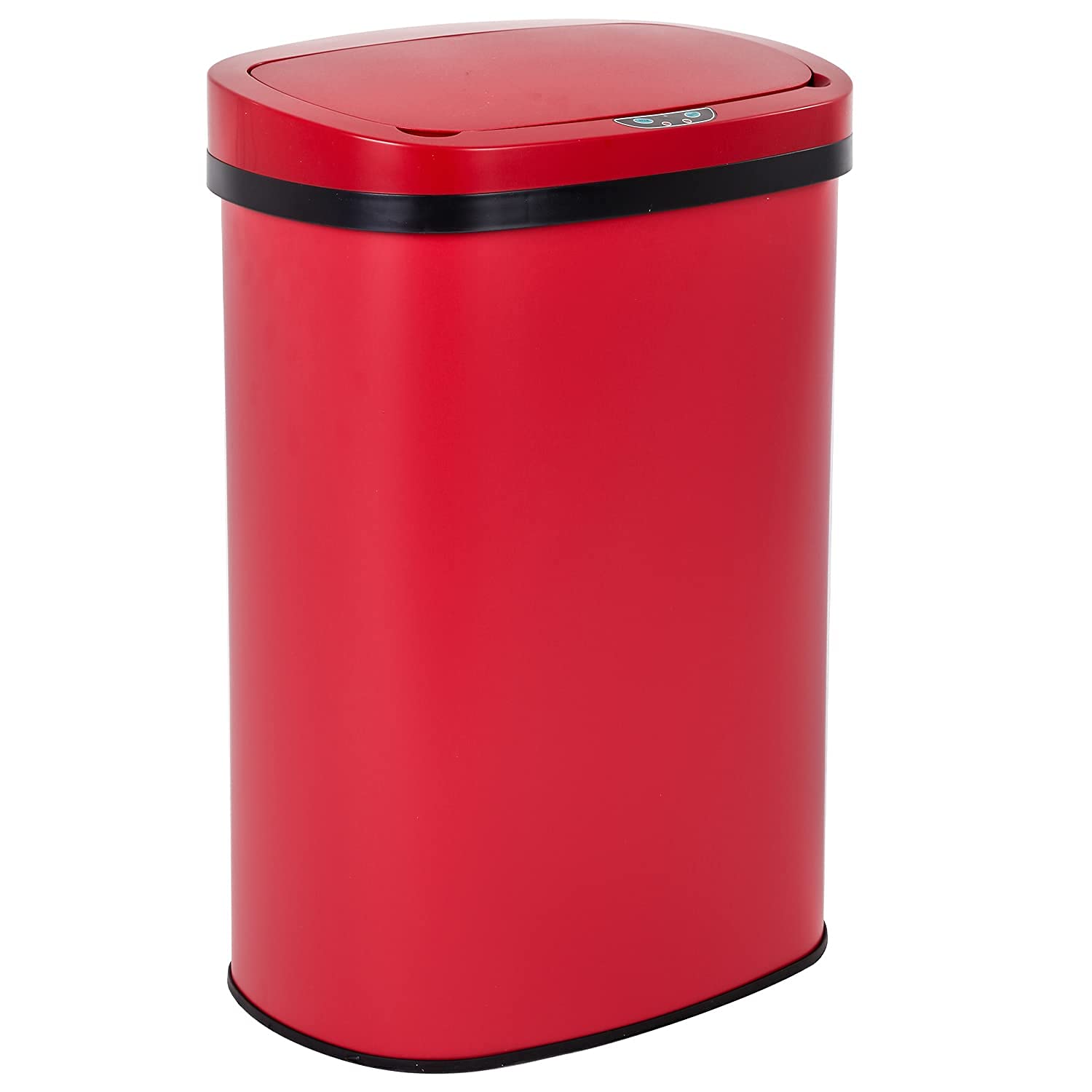 BSTOPHKL 13 Gallon Touchless Trash Can for Kitchen, Automatic Garbage Cans Stainless Steel 50 Liter Waste Bin（Red）