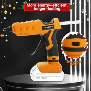 Cordless Hot Glue Gun 100W for dewalt 20V Battery Handheld Wireless Power Glue Gun Full Size with 12pcs Glue Sticks(0.43") for Art DIY Craft Home Repair School(Battery Not Included)