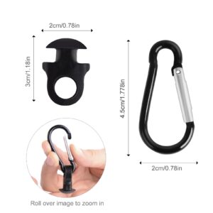 Funnacle Key Holder for Bogg Bag Accessories for Bogg Bags Carabiner Charm Keychain Compatible with Bogg Bag Simply Southern Rubber Beach Tote Bag （4 PCS Black）