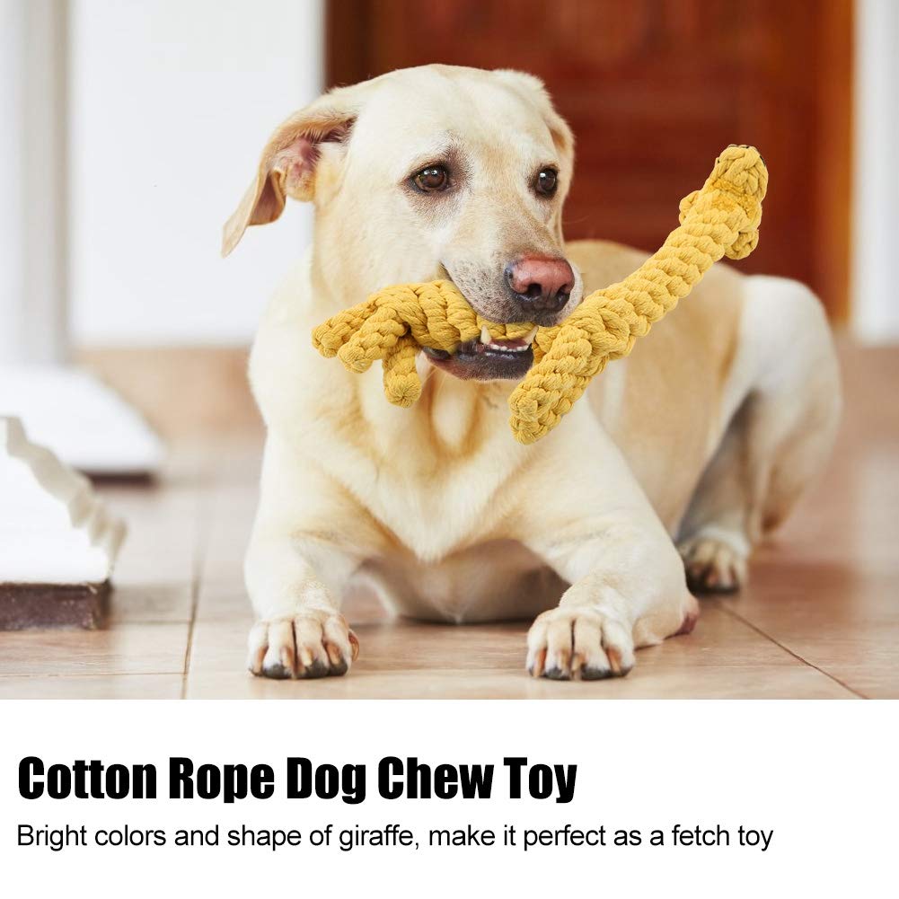 Dog Rope Toy for Aggressive Chewers, Cute Dog Chew Toy Cotton Rope Bite Resistant Giraffe Design Pet Teeth Cleaning Gifts Handwoven Chew Items for Small Breeds Dog, for Teeth and Gums