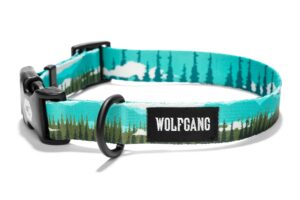 wolfgang adjustable dog training collar, for large dogs, durable & easy to clean nylon dog collar with quick clip buckles, for training & daily use made in usa, greatescape print (1 inch x 18-26 inch)