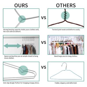 Hangers 10 Pack clothes hanger Strong Heavy Duty Stainless Steel Metal Ultra Thin Space Saving Wire Hangers 16.5in by WYCQKL