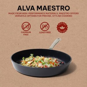 Alva Maestro Ceramic Nonstick Frying Pan Skillet Non Toxic Omelette Pan Kitchen Cookware 11" PFAS, PFOA & PFTE Free, for Cooking Pan Set, Induction Safe, Add to Your Pots and Pans Set Cookware