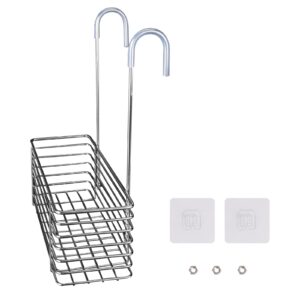 risbay 1set silver shower shelf stainless steel shower caddy hanging no drilling shower racks bath shower shelves rack