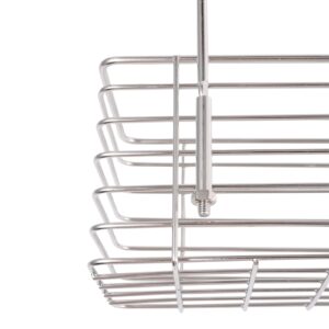 Risbay 1Set Silver Shower Shelf Stainless Steel Shower Caddy Hanging No Drilling Shower Racks Bath Shower Shelves Rack