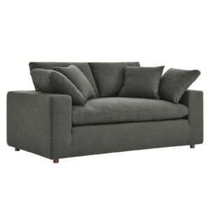 modway eei-4859-gry commix down filled overstuffed loveseat, gray