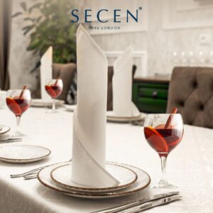 SECEN LONDON Wine Glass 6 PCS, 365 cc, Venezia Collection, 365 CC, Glasses Drinking Wedding Gift Set,Small Wine Glasses, Sturdy Wine Glasses, Perfect for Home,Parties and Restaurants