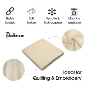 Pico Textiles 2 Yards Bolt - 100% Cotton Natural Muslin Fabric - Unbleached - Sold by The Bolt - Ideal for Quilting, Embroidery, Backdops, Drapes, Apparel, Aprons, and Sheets