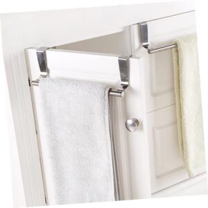 Cabilock 2 Pcs Steel Towel Bar Rack Bathroom Towel Bar Cabinet Towel Rack Batroom Towel Bar Wall Towel Rack Over Door Towel Bar Towel Hanging Rack Towel Hanger Small Towel Rack On The Door