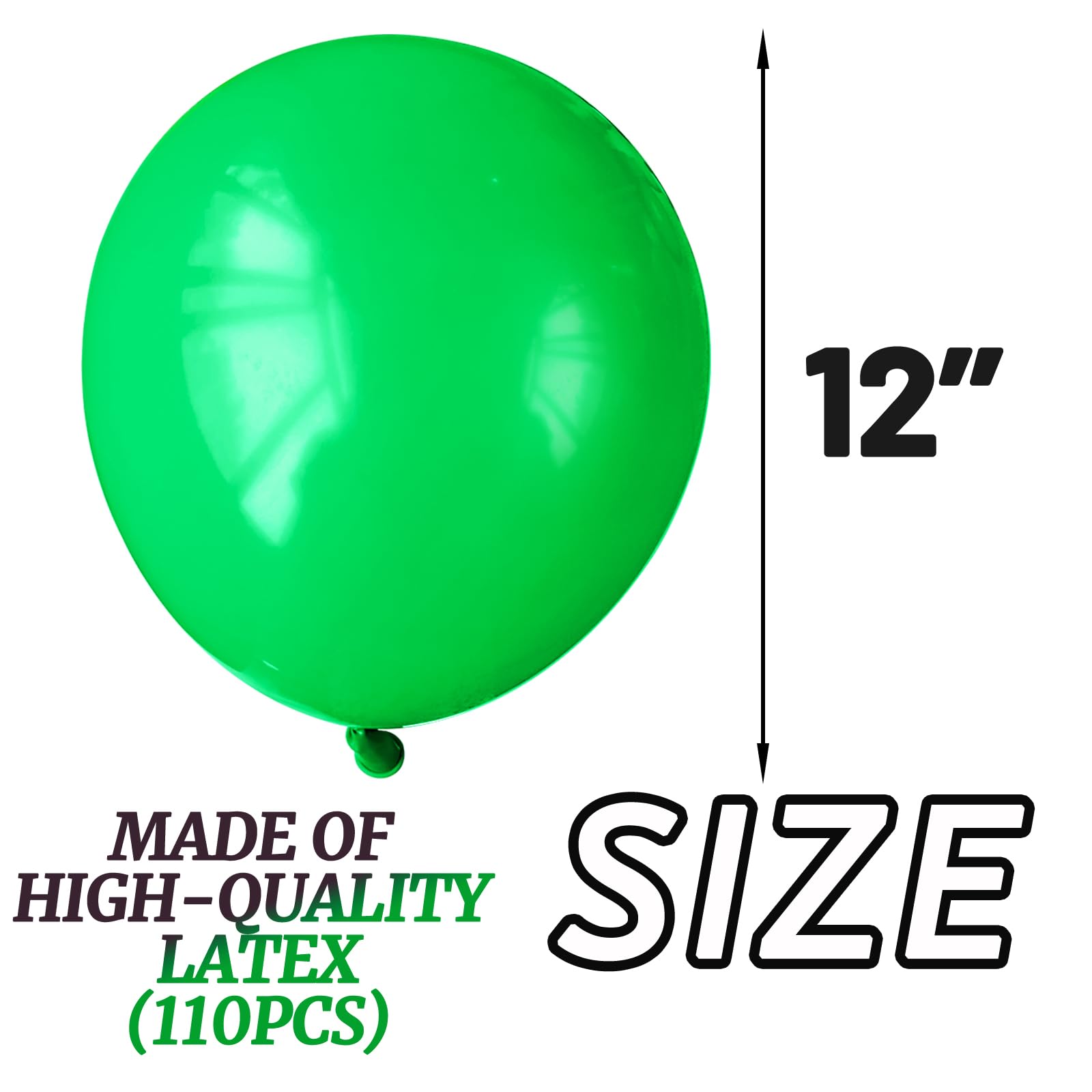 110Pcs Dark Green Balloons Latex Party Balloons 12 inch Round Helium Balloons for Dark Green Themed Christmas Green Balloon (with 2 Ribbons).